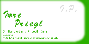 imre priegl business card